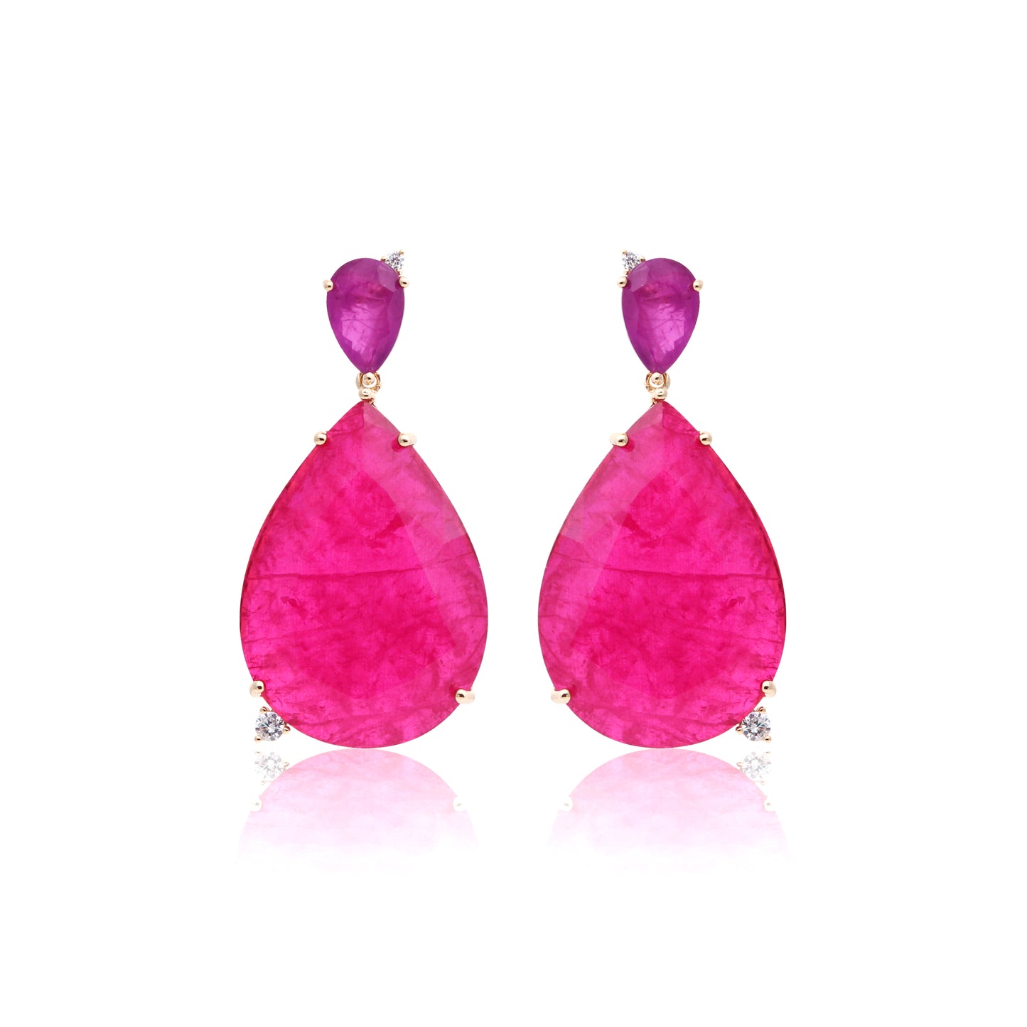 18K Gold Plated Pink Tourmaline Earring