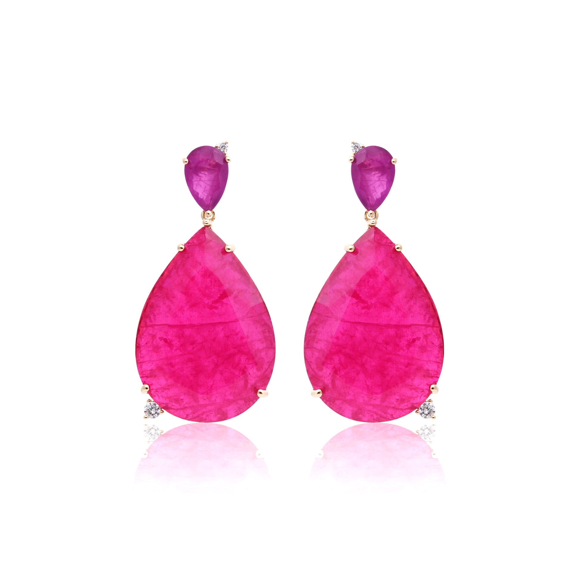 18K Gold Plated Pink Tourmaline Earring