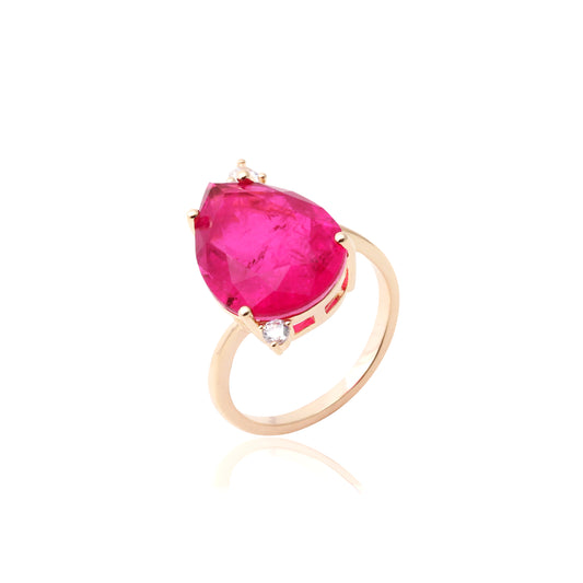 18k gold plated adjustable pink tourmaline