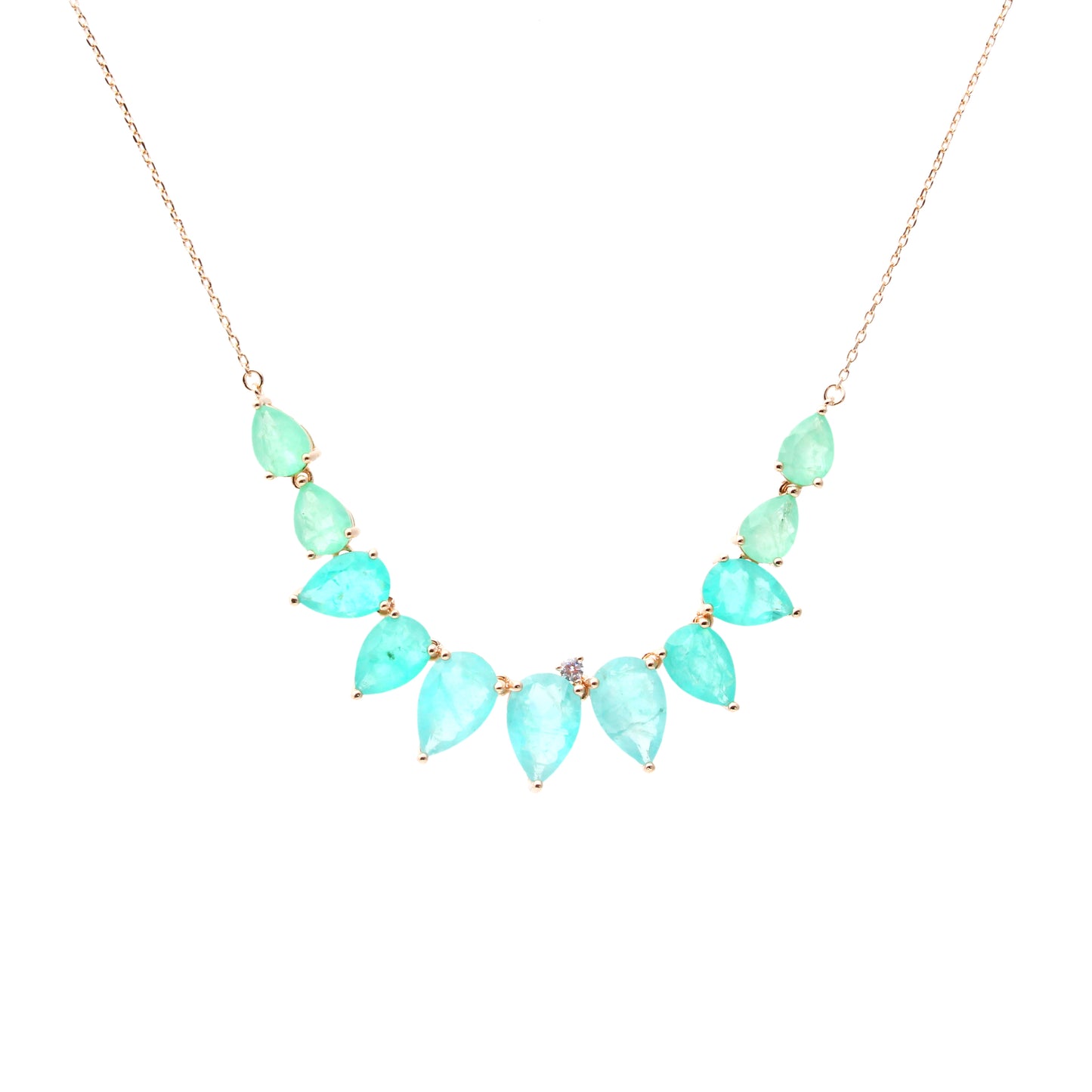 Ombre Tourmaline Paraiba Necklace - 18K Gold Plated 