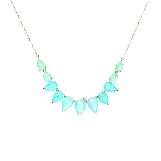 Ombre Tourmaline Paraiba Necklace - 18K Gold Plated 