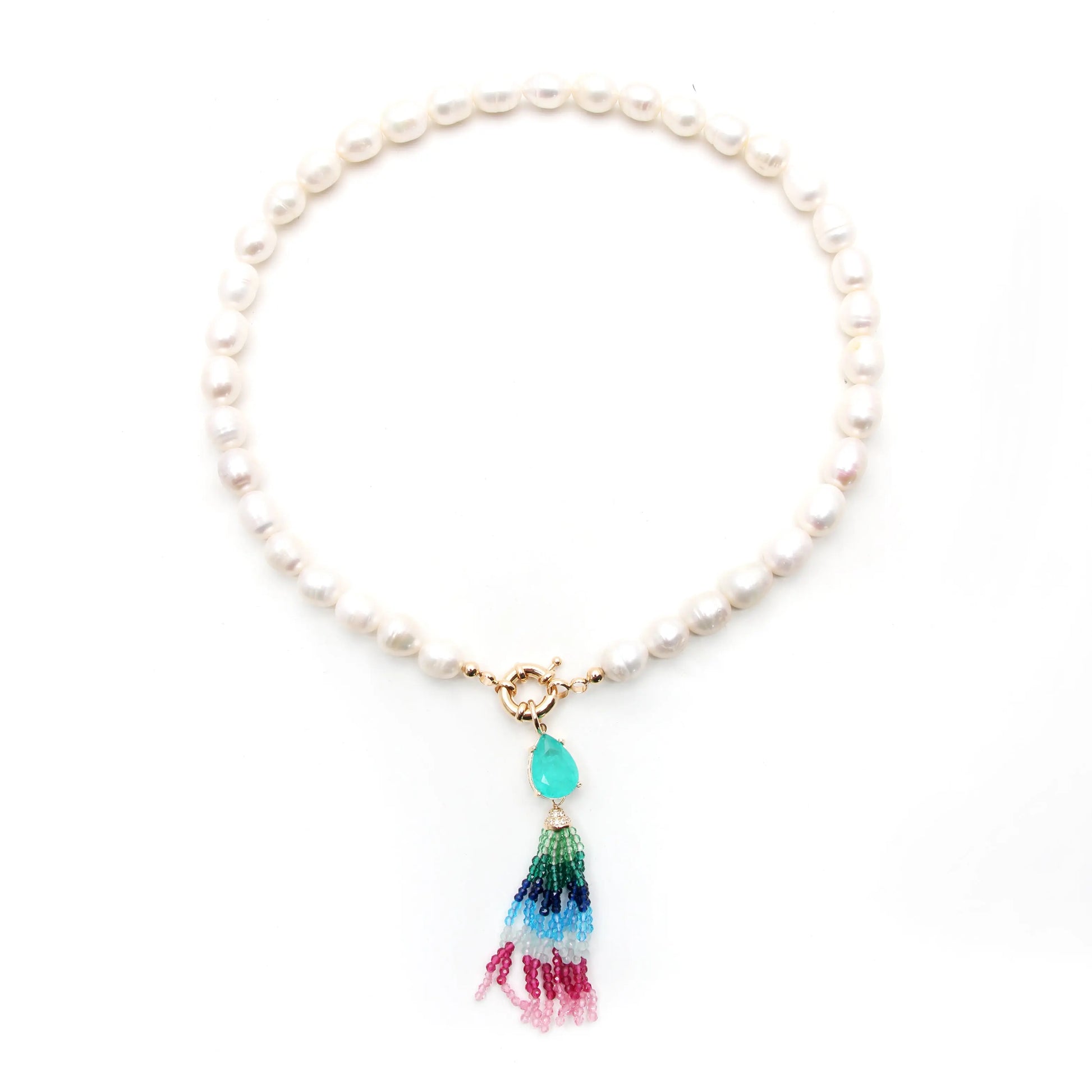 Sweet Water Pearls Rainbow Necklace - 18K Gold Plated