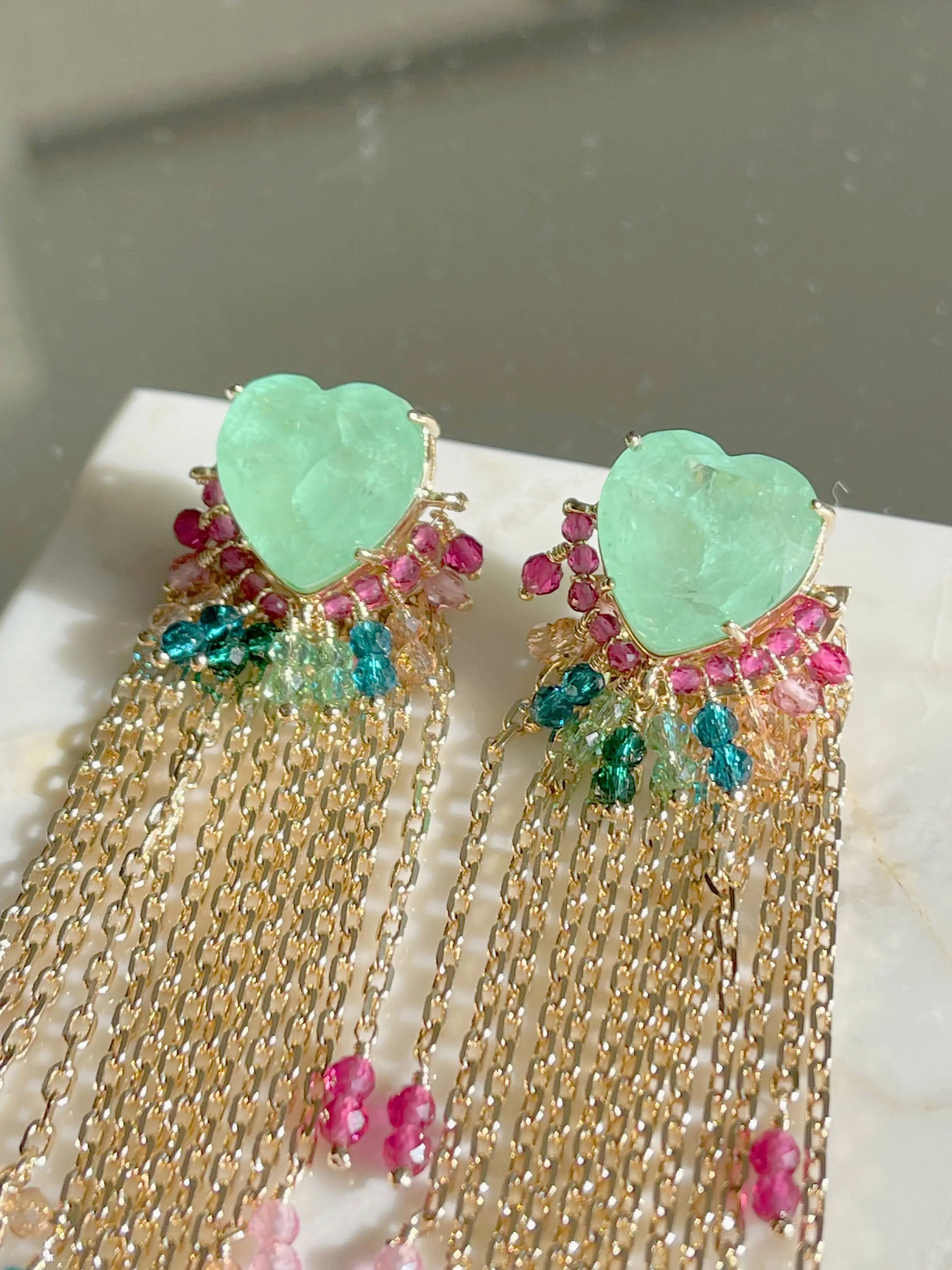 Tourmaline Heart Earring